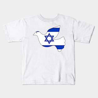 Israel Flag Peace Dove Kids T-Shirt